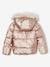 Padded Jacket with Hood & Polar Fleece Lining for Girls anthracite+gold+printed pink 