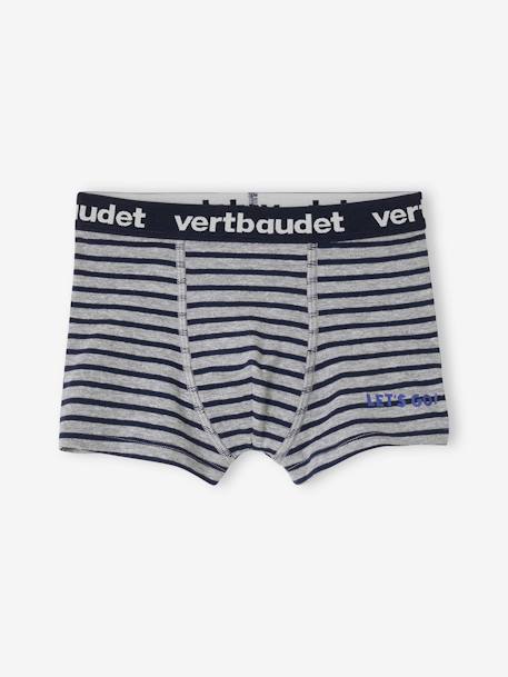 Pack of 5 Striped Boxer Shorts for Boys ecru 