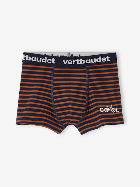 Pack of 5 Striped Boxer Shorts for Boys ecru 