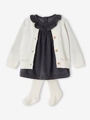 Baby-Outfits-Dress, Fancy Cardigan & Tights Ensemble for Baby Girls