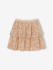 Girls-Christmas Sequin Ruffled Skirt for Girls