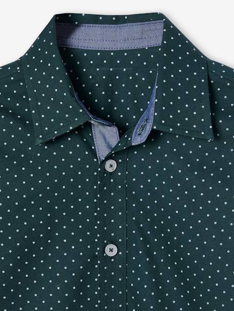 Shirt with Dot Print, for Boys Dark Brown/Print+fir green+Light Blue/Print 