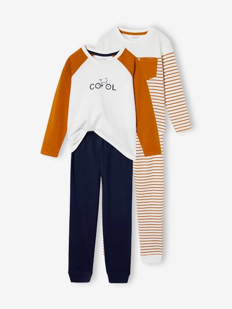 Pack of 2 'Cool' Pyjamas for Boys caramel 