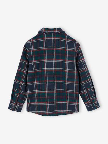 Christmas Special Chequered Shirt in Flannel for Boys navy blue 