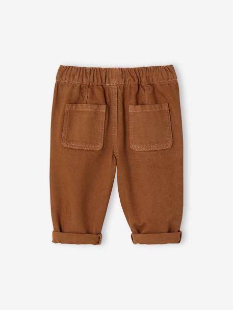 Loose Trousers, Elasticated Waistband, for Baby Boys rust 