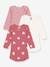 Pack of 3 long-sleeved baby cotton bodies with hearts PETIT BATEAU dusky pink 