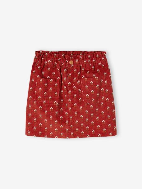 Corduroy Skirt tomato red 