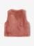 Faux Fur Waistcoat for Girls blush+White 