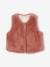 Faux Fur Waistcoat for Girls blush+White 