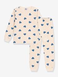 Girls-Nightwear-PETIT BATEAU heart print cotton pyjamas