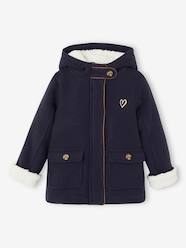 Girls-Woollen Coat with Hood & Sherpa Lining for Girls