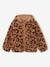 Hooded Jacket in Sherpa with Leopard Print for Girls printed brown 