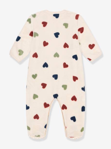 PETIT BATEAU baby cotton heart pyjamas beige 