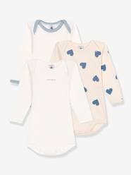 Baby-Bodysuits & Sleepsuits-Pack of 3 PETIT BATEAU bodysuits