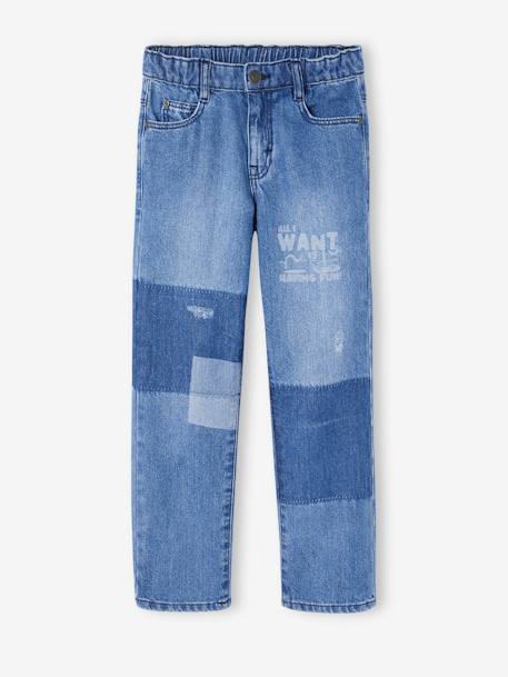 Jeans with Patches for Boys double stone 