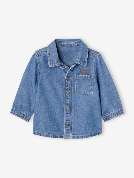 Denim Shirt with Press Studs for Babies stone 