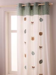 Bedding & Decor-Decoration-Curtains-Semi-Sheer Curtain with Eyelets & Animals Print, Green Forest