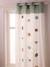 Semi-Sheer Curtain with Eyelets & Animals Print, Green Forest sage green 