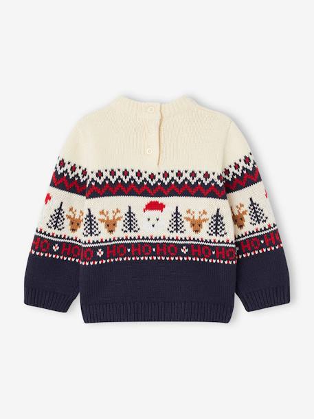 Christmas Jacquard Jumper for Babies, Family Capsule Collection navy blue+red 