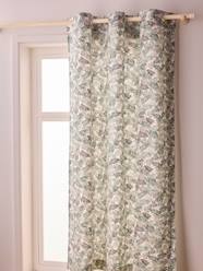 Bedding & Decor-Decoration-Semi-Sheer Curtain with Eyelets and Foliage Print, Hanoi