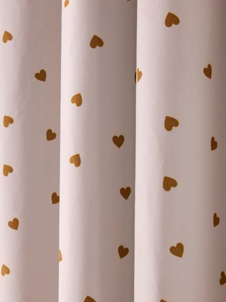 Pack of 2 Blackout Curtains with Eyelets & Heart Print printed beige 