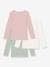 Pack of 3 plain long-sleeved cotton T-shirts for children PETIT BATEAU dusky pink 