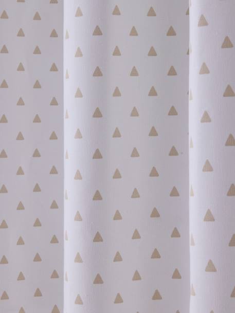 Blackout Curtain with Eyelets & Triangle Print White/Print 