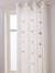 Semi-Sheer Curtain with Eyelets & Starry Garlands Green+White 