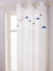 Bedding & Decor-Semi-Sheer Curtain with Eyelets & Clouds & Stars Garland