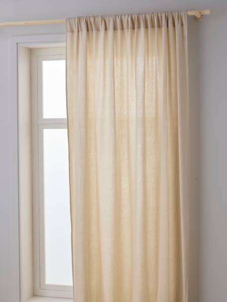 Semi-sheer Rod Pocket Curtain in Cotton Gauze cinnamon+ecru+grey blue+sage green 