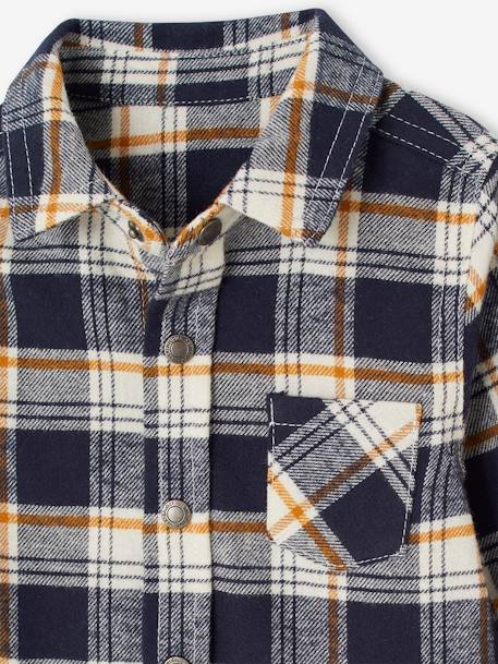 Chequered Flannel Shirt for Babies chequered green+navy blue 