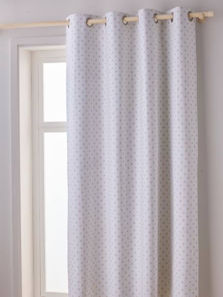 Blackout Curtain with Eyelets & Triangle Print White/Print 