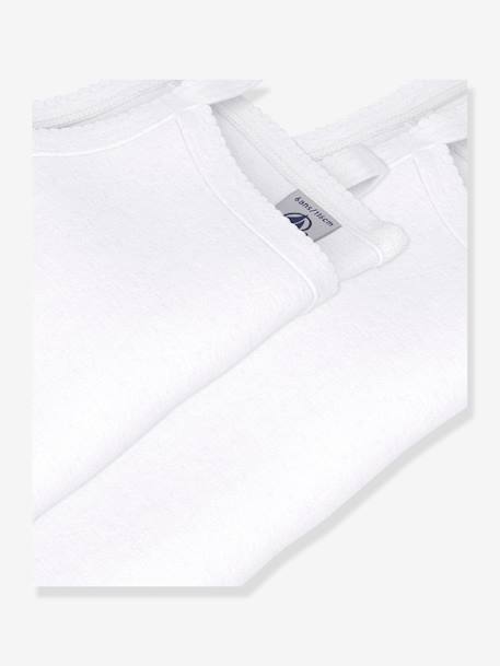 Set of 2 white PETIT BATEAU shirts with straps white 