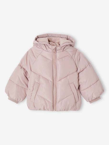 Padded Jacket with Hood for Baby Girls rosy 