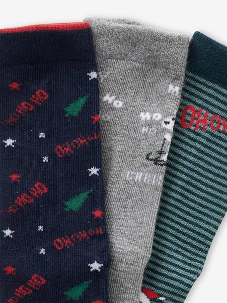 Pack of 3 Pairs of Christmas Socks for Boys night blue 