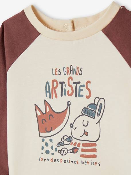 Organic Cotton Top with Raglan Sleeves & Artists Motifs for Babies vanilla 