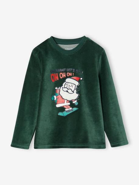 Christmas Velour Pyjamas for Boys green 