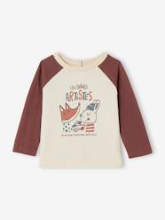 Baby-T-shirts & Roll Neck T-Shirts-T-Shirts-Organic Cotton Top with Raglan Sleeves & Artists Motifs for Babies