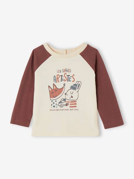 Organic Cotton Top with Raglan Sleeves & Artists Motifs for Babies vanilla 