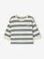 Striped Top in Organic Cotton for Babies aqua green+grey blue 