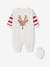 Christmas Sleepsuit with Reindeer + Socks Set for Babies ecru 