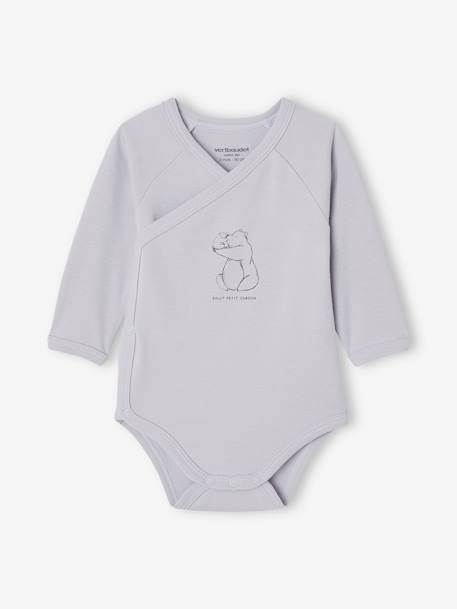 Pack of 2 Long Sleeve Bodysuits in Organic Cotton for Newborn Babies cappuccino+pale blue+rose 