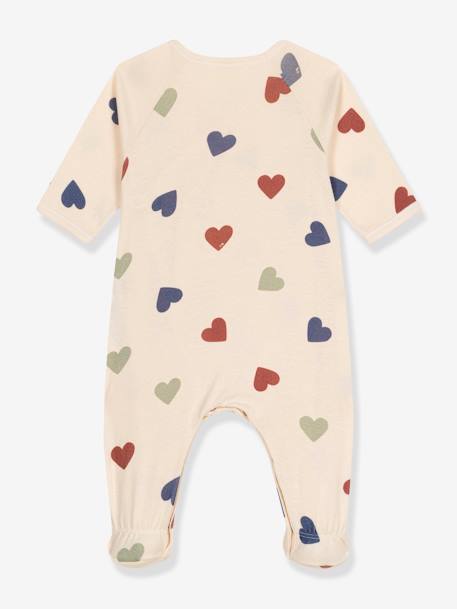 PETIT BATEAU baby cotton heart pyjamas beige 