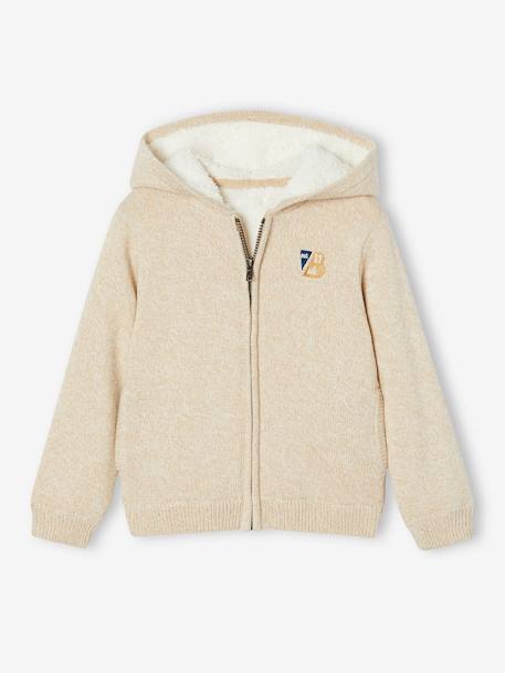 Hooded Jacket, Sherpa Lining, for Boys marl grey 