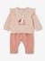 Sweatshirt & Trousers Combo for Babies ecru+marl beige+rose 