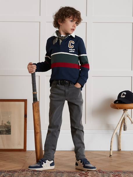 Polo shirt for boys - organic cotton - CYRILLUS navy blue 