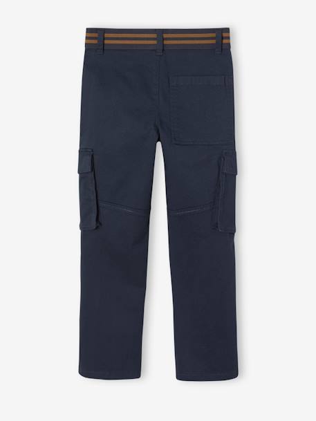 NARROW Hip MorphologiK Straight Leg Cargo Trousers for Boys bronze+night blue 