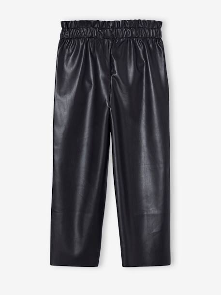 Leather-Effect Paperbag Trousers black 