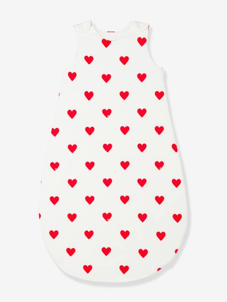 Sleepbag with hearts in cotton PETIT BATEAU white 