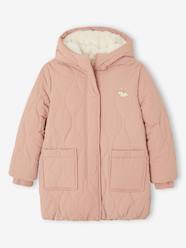 Girls-Padded Coat with Hood & Faux Fur Lining for Girls